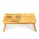 Bamboo Wooden Dual Fan Laptop Cooler Table Desk